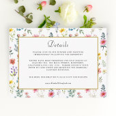 Waterverf Wildflower Spring Summer Wedding Informatiekaartje