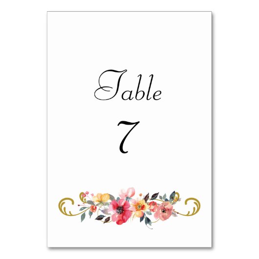 Waterverf Wildflower Spring Summer Wedding Kaart (Voorkant)