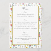 Waterverf Wildflower Spring Summer Wedding Menu (Voorkant)