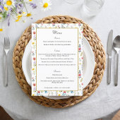 Waterverf Wildflower Spring Summer Wedding Menu