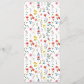 Waterverf Wildflower Spring Summer Wedding Menu (Achterkant)