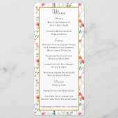 Waterverf Wildflower Spring Summer Wedding Menu (Voorkant)