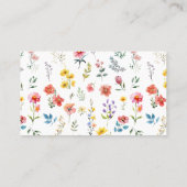 Waterverf Wildflower Spring Summer Wedding Plaatskaartje (Achterkant)