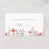 Waterverf Wildflower Spring Summer Wedding Plaatskaartje (Voorkant)