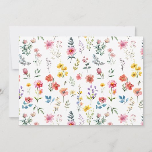Waterverf Wildflower Spring Summer Wedding Save The Date (Achterkant)