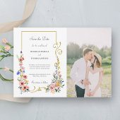 Waterverf Wildflower Spring Summer Wedding Save The Date