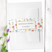 Waterverf Wildflower Spring Summer Wedding Uitnodigingen Wikkel