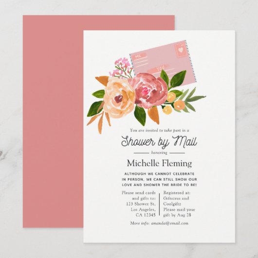 Waterverf Wildflower Spring Vrijgezellenfeest per Kaart (Voorkant / Achterkant)