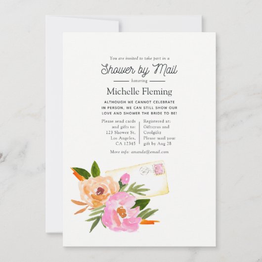 Waterverf Wildflower Spring Vrijgezellenfeest per  Kaart (Voorkant)