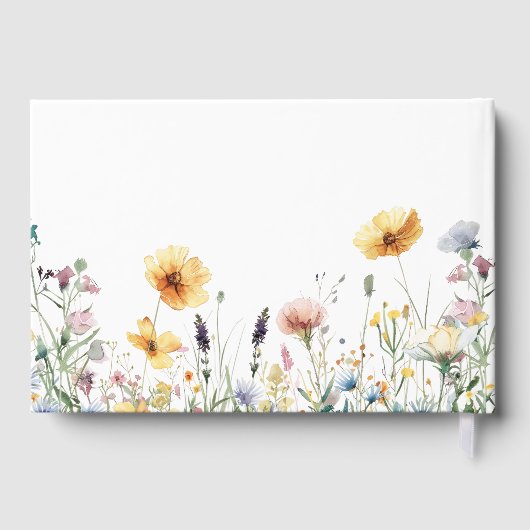 Waterverf Wildflower Spring Wedding Gastenboek (Achterkant)