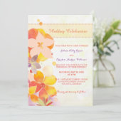 Waterverf Wildflower Spring Wedding Kaart (Staand voorkant)