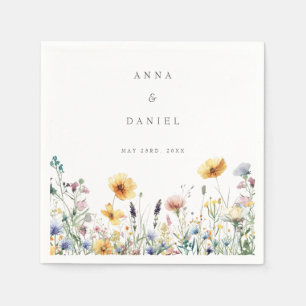 Waterverf Wildflower Spring Wedding Servet