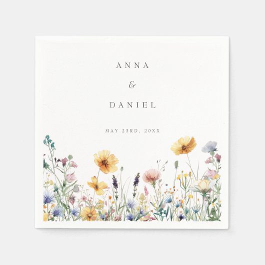 Waterverf Wildflower Spring Wedding Servet (Voorkant)