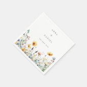 Waterverf Wildflower Spring Wedding Servet (Hoek)