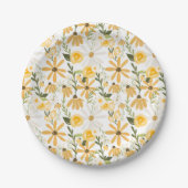 Waterverf Wildflower Springtime Florals Papieren Bordje (Voorkant)