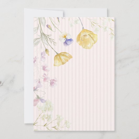 Waterverf Wildflower Striped Birthday Kaart (Achterkant)