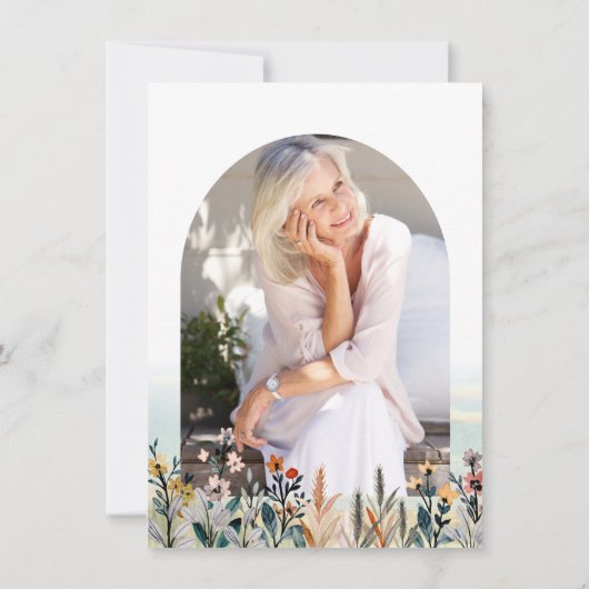 Waterverf Wildflower Surprise Pensioen Partij Kaart (Achterkant)