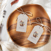 Waterverf Wildflower Tea Party Dank u Cadeaulabel