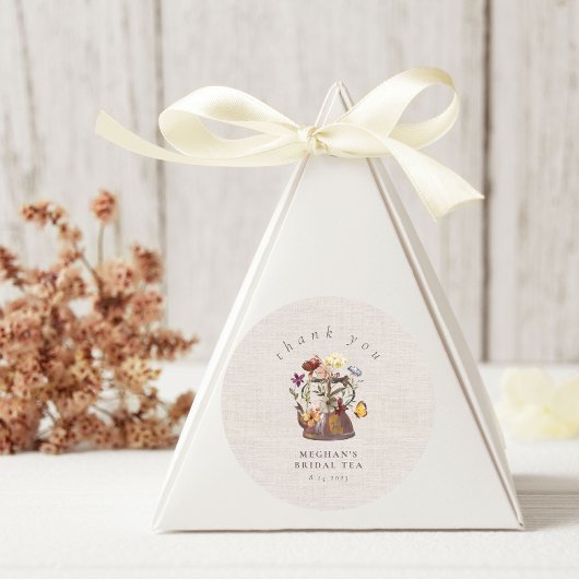 Waterverf Wildflower Tea Party Dank u Ronde Sticker