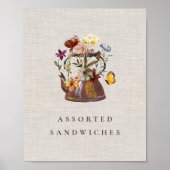 Waterverf Wildflower Tea Party  Voedselteken Poster (Voorkant)