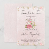 Waterverf Wildflower Tea Party Vrijgezellenfeest Aankondiging (Voorkant / Achterkant)