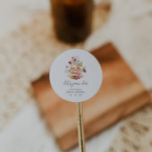 Waterverf Wildflower Tea Party Vrijgezellenfeest Ronde Sticker