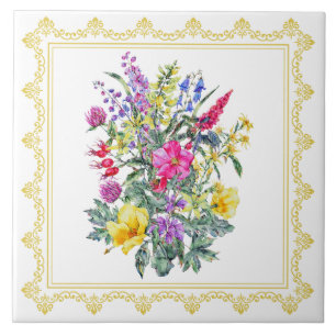 Waterverf  Wildflower Tegeltje