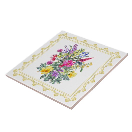 Waterverf Wildflower Tegeltje (Zijkant)