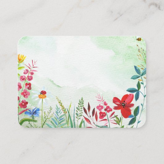 Waterverf Wildflower Trouwtafel Plaats Kaarten Plaatskaartje (Achterkant)