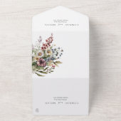 Waterverf Wildflower Tuin Boog Bloemen Bruiloft All In One Uitnodiging (Buitenkant)