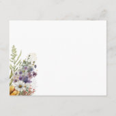 Waterverf Wildflower Tuin Boog Bloemen Bruiloft Informatiekaartje (Achterkant)