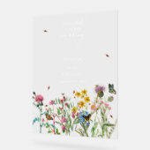 Waterverf Wildflower Tuin & Insecten Bruiloft Acryl Bord (Hoek)