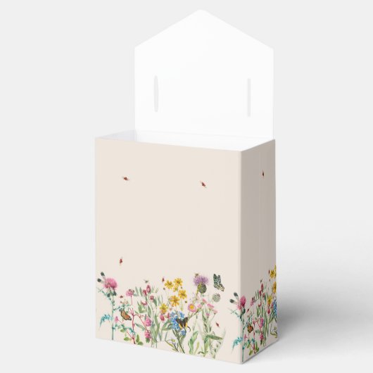 Waterverf Wildflower Tuin & Insecten Bruiloft Bedankdoosjes (Geopend)