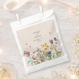 Waterverf Wildflower Tuin & Insecten Bruiloft Bedankzakje