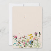 Waterverf Wildflower Tuin & Insecten Bruiloft Inv Kaart (Achterkant)