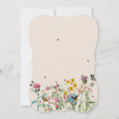 Waterverf Wildflower Tuin & Insecten Bruiloft Inv Kaart (Achterkant)