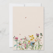 Waterverf Wildflower Tuin & Insecten Bruiloft Kaart (Achterkant)