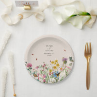 Waterverf Wildflower Tuin & Insecten Bruiloft