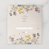 Waterverf Wildflower Tuin & Insecten Bruiloft Plaatskaartje (Buitenkant ongevouwen)