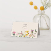 Waterverf Wildflower Tuin & Insecten Bruiloft Plaatskaartje (Achterkant)