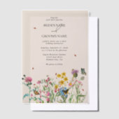 Waterverf Wildflower Tuin & Insecten Bruiloft Vellum Uitnodigingen (Offset)