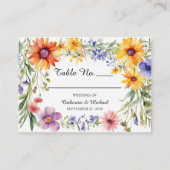 Waterverf Wildflower Tuin Lente Bruiloft Plaatskaartje (Voorkant)