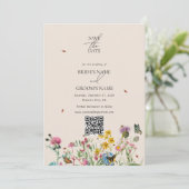 Waterverf Wildflower Tuin Paar Foto Bruiloft Save The Date (Staand voorkant)