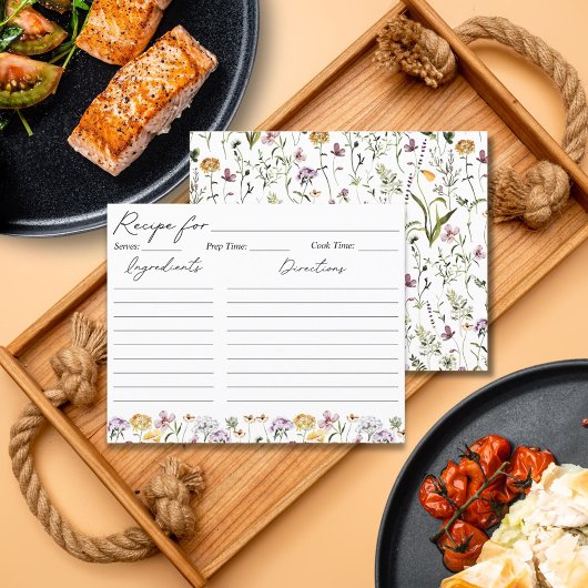 Waterverf Wildflower Tuin Recept Kaart