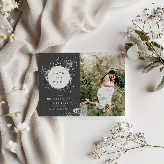 Waterverf Wildflower Twee foto Sla de datum op Kaart