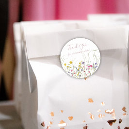 Waterverf Wildflower Verjaardagsfeestje Ronde Sticker