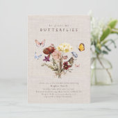 Waterverf Wildflower Vlinder Vrijgezellenfeest Kaart (Staand voorkant)