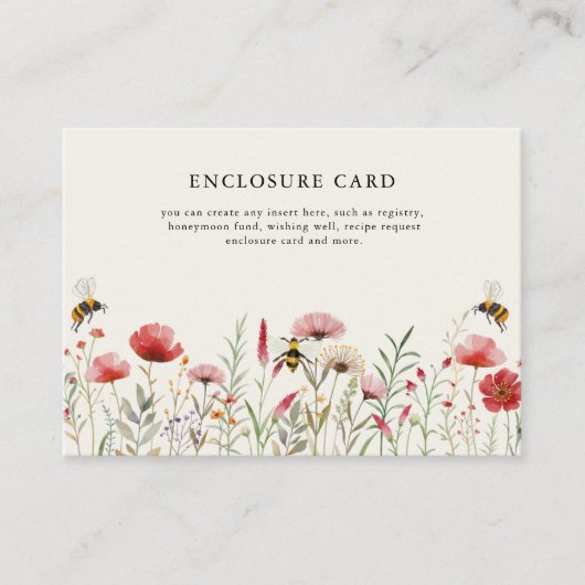 Waterverf Wildflower Vrijgezellenfeest bedoeld om Informatiekaartje (Voorkant)