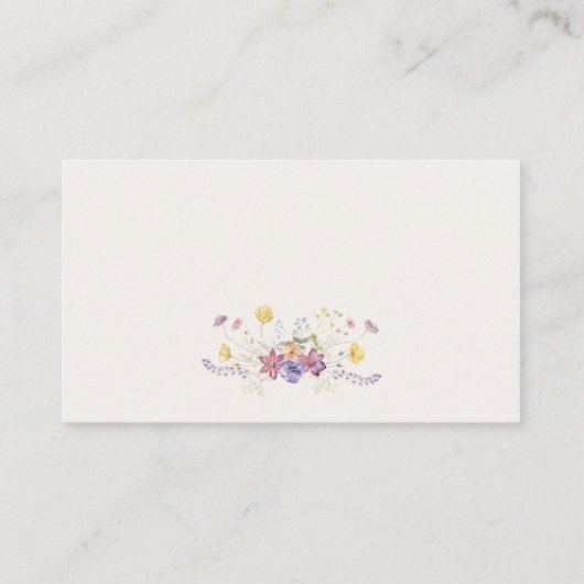 Waterverf Wildflower Vrijgezellenfeest Behuizing K Informatiekaartje (Achterkant)