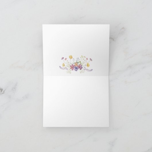 Waterverf Wildflower Vrijgezellenfeest dank u kaar Bedankkaart (Binnen)